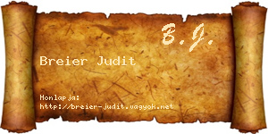 Breier Judit névjegykártya